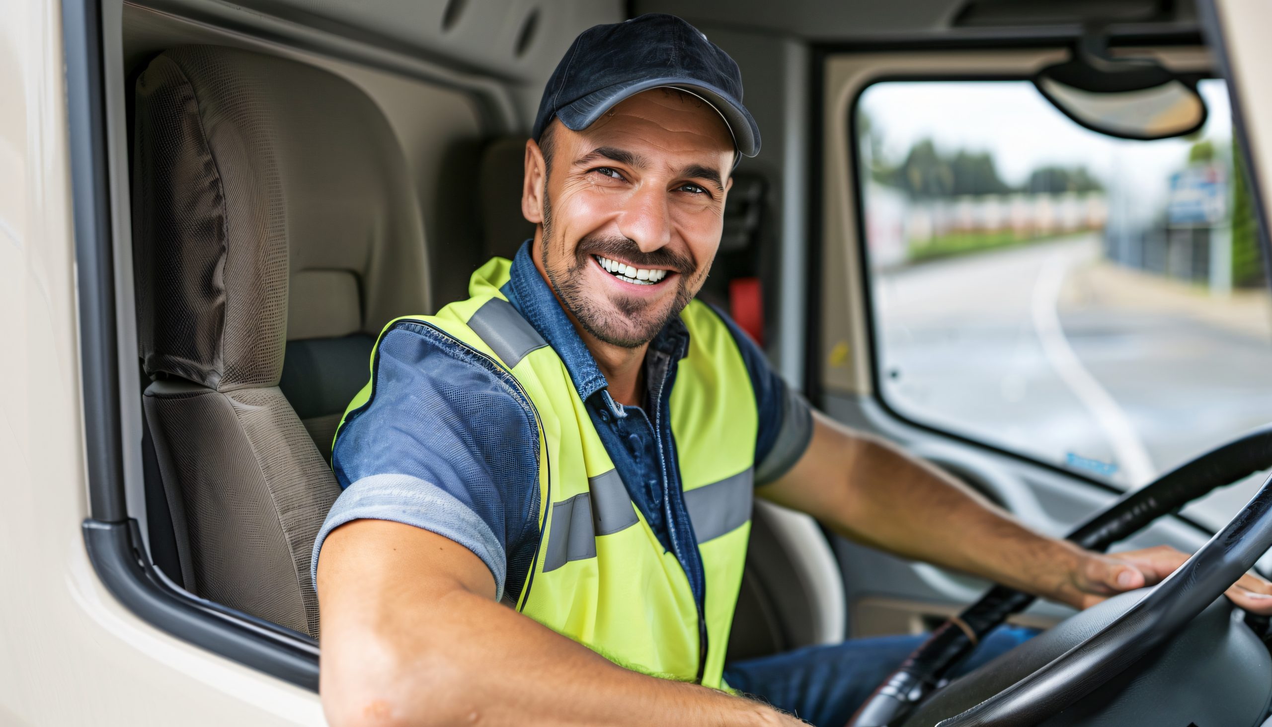 man working as truck driver posing scaled